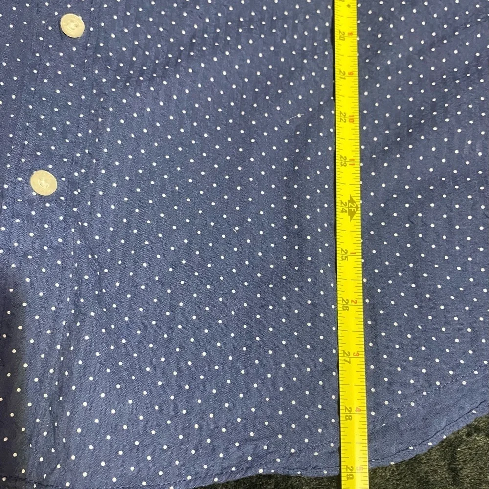 J. Crew Blue Casual Button Down Shirt with Geometric Pattern